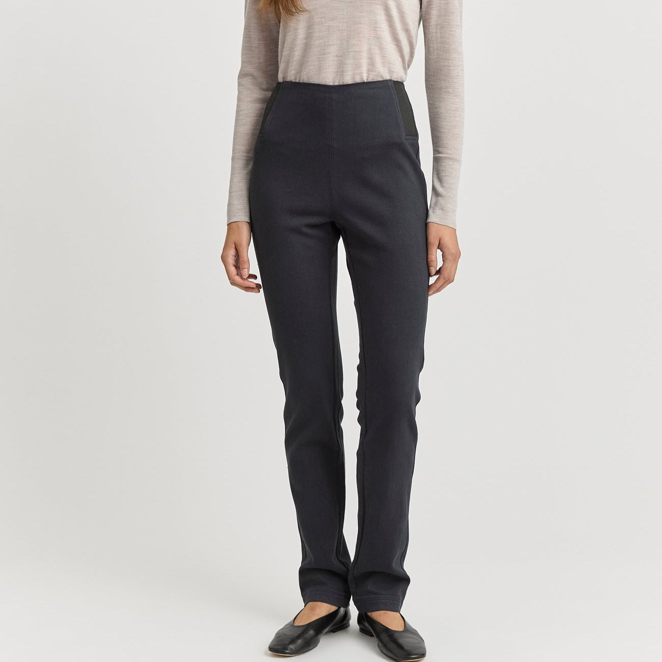 Toorallie merino-denim elastic wast jeans in ink