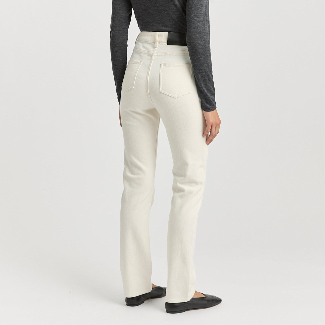 High waisted straight leg jeans from Toorallie in ecru