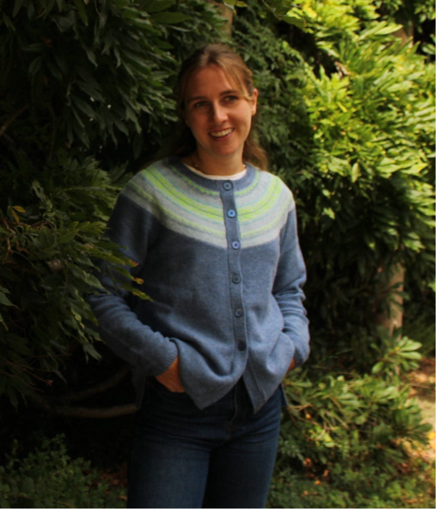 Golda Fair Isle Cardigan - Sky