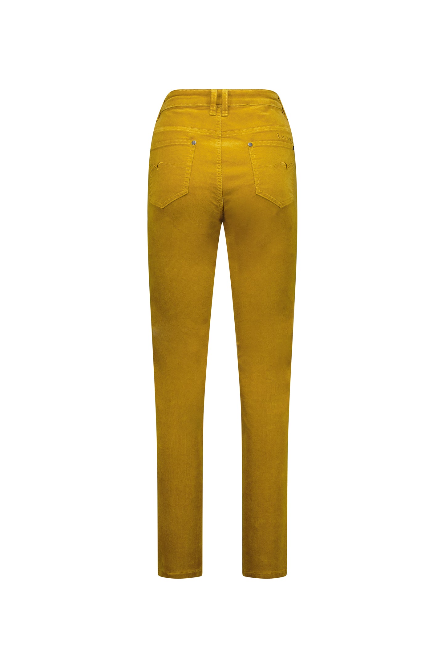 Vassalli's Narrow leg Pinwale Cord Pants for women in Mustard
