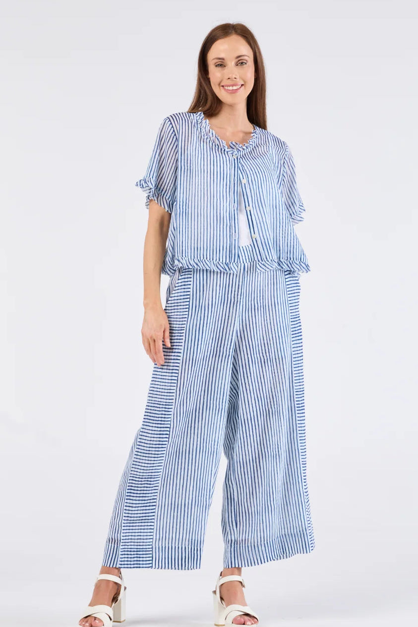 Au Hasard d'un Voyage - Cardi - Blue Stripe