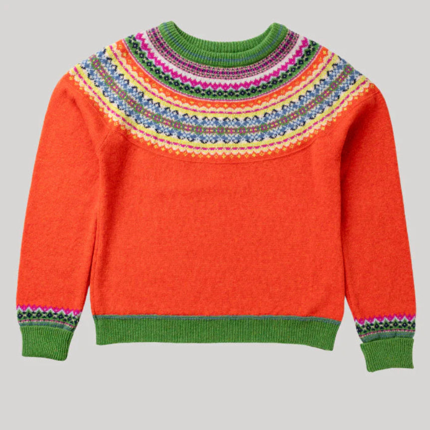 Flat lay of Eribé's Alpine Short Sweater in Bella Rose