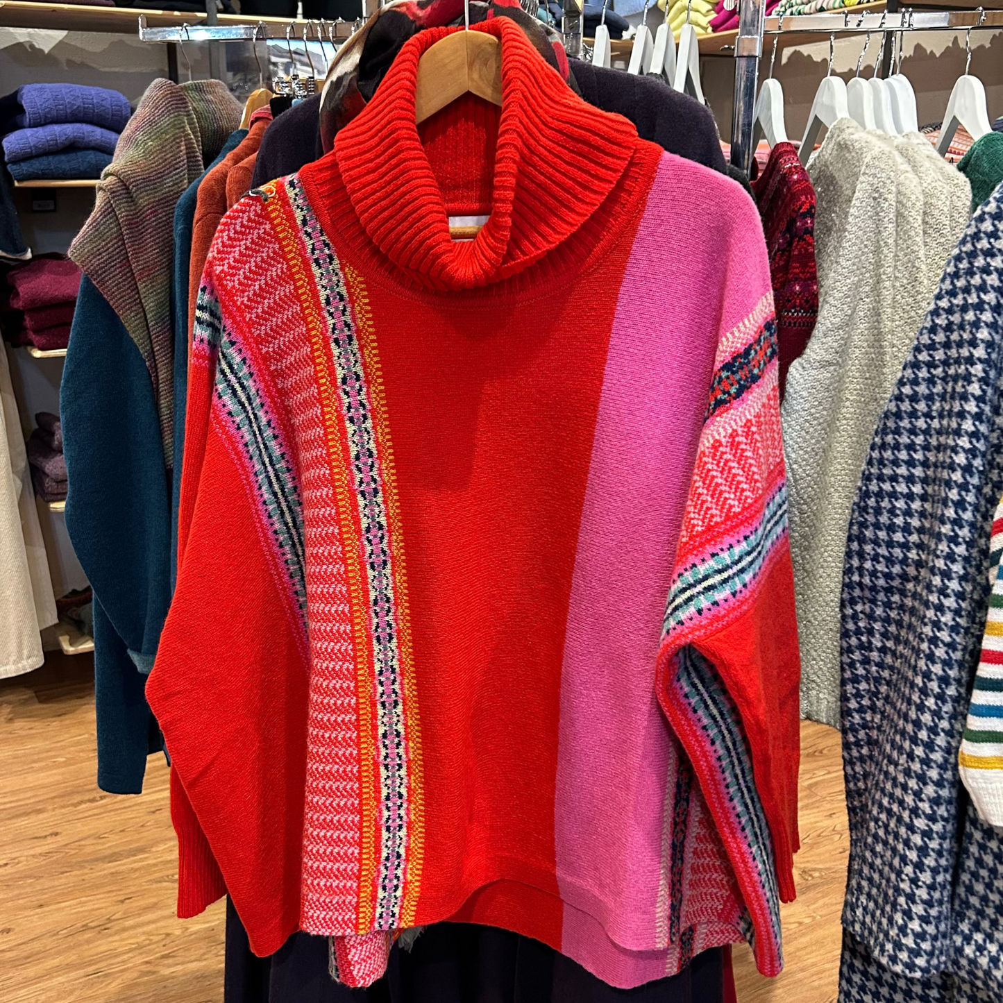 The Montrose Cowl Merino Sweater by Eribe in Scarlet red