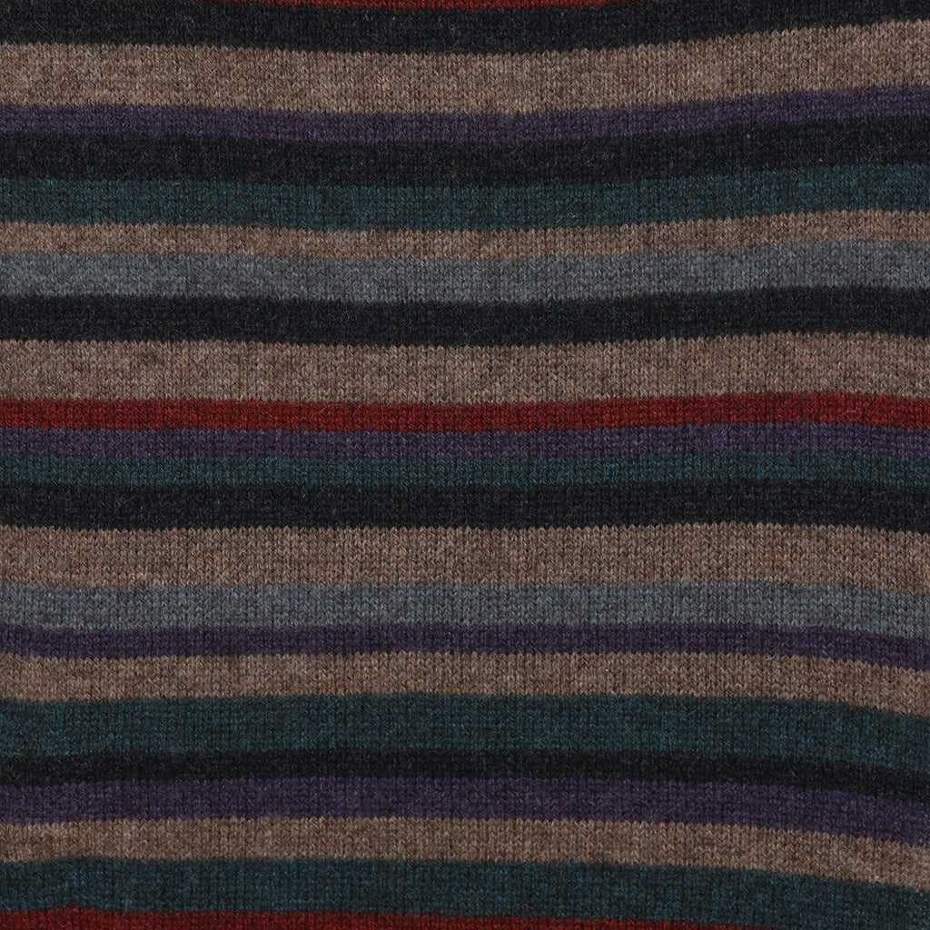 Zett Striped Scarf in Mushroom brown by Mansted close up of knit