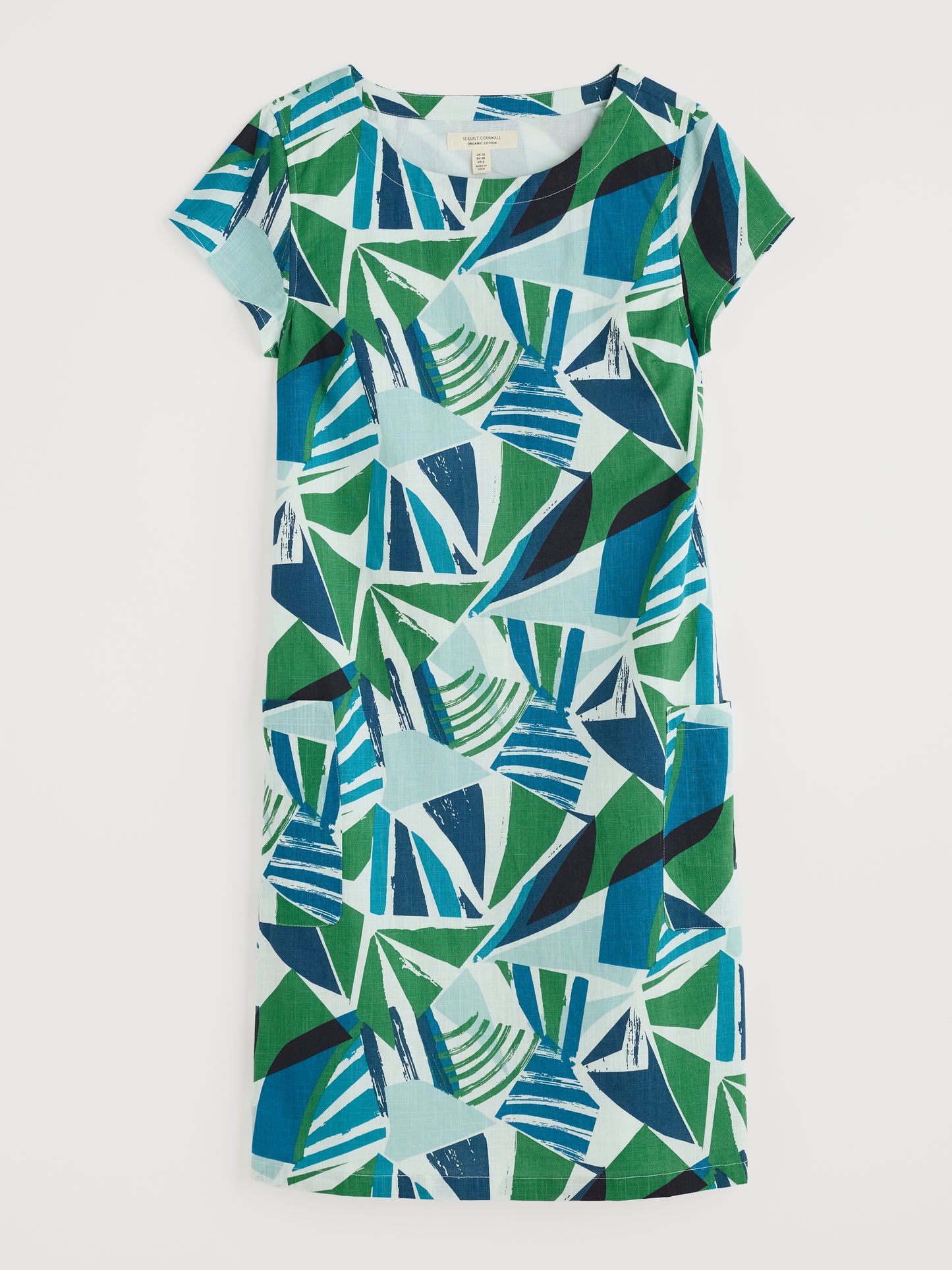 Flat lay of the River Cover Dress by SEASALT in Spinnaker Sails Hedgerow