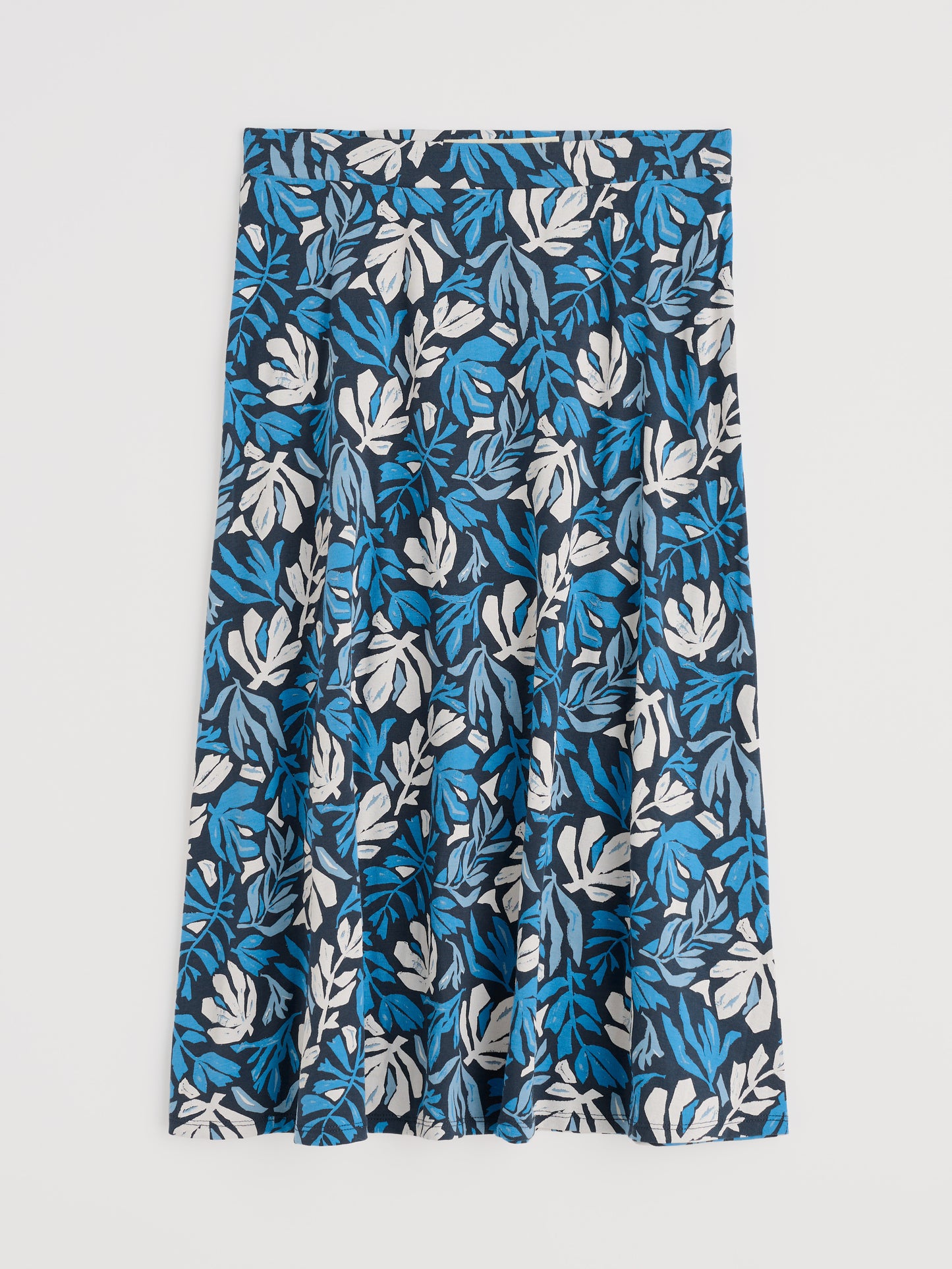 Flat lay of the Rose cotton midi Skirt by SEASALT in Cut Out Seaweed Maritime blue
