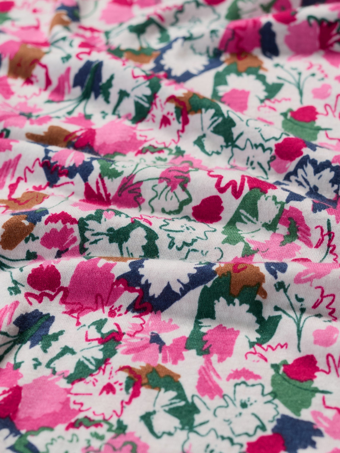 Close up of the cotton jersey in Blossom Sketch chalk by SEASALT