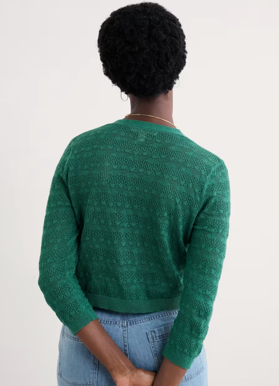 Back of the Sweet Day Cardigan made with cotton by SEASALT