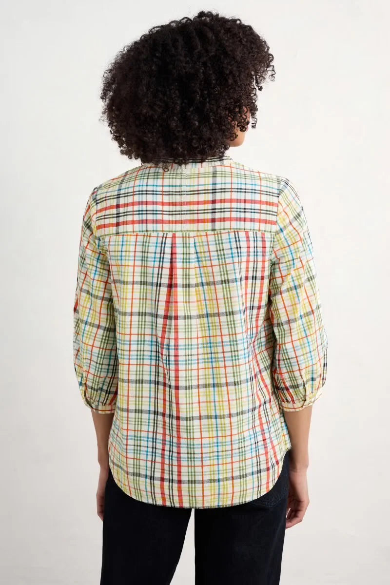 Back of the Rose Garden cotton Top by SEASALT in Melody Multi check