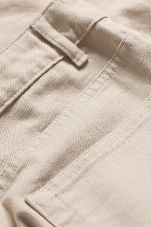 Close up of cotton denim in Limestone by SEASALT