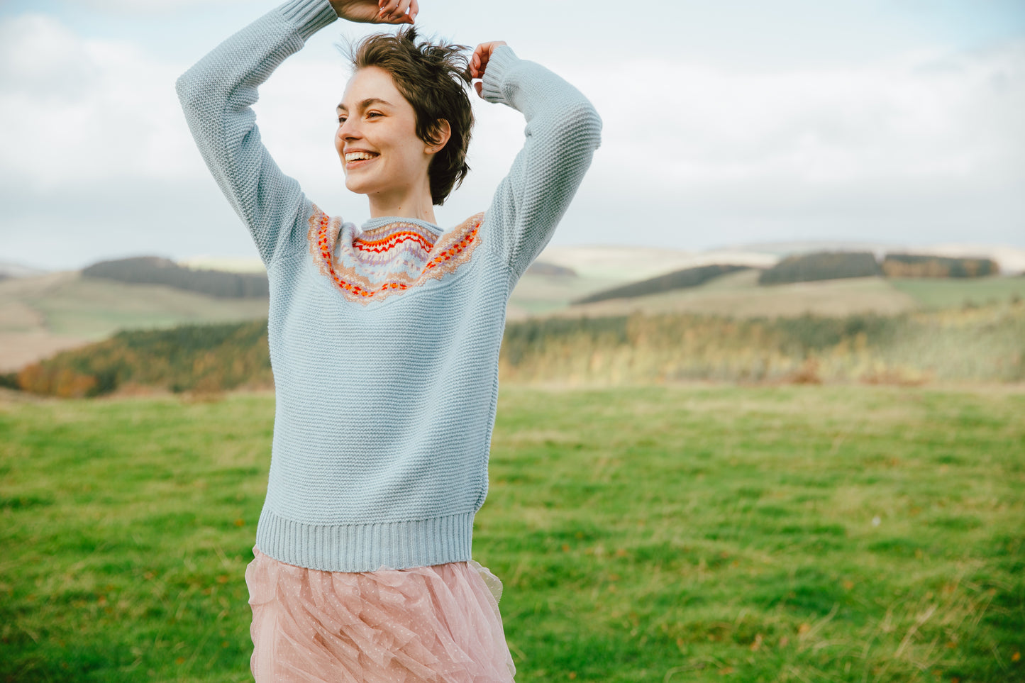 Eribé's Stoneybrek Sweater in Cornflower