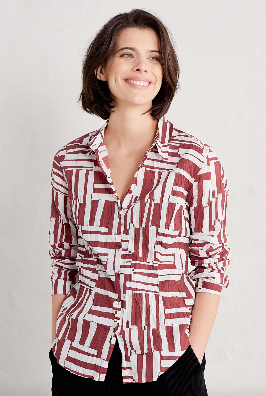 SEASALT's Larissa Shirt for women in Dune Fence Umber