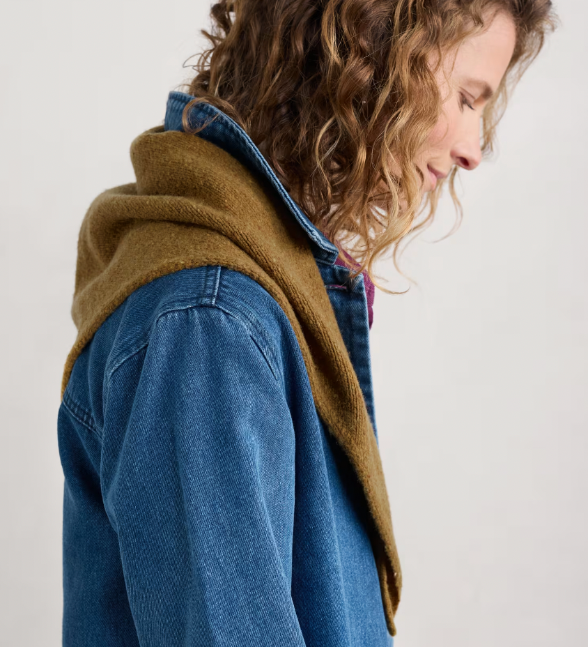 SEASALT's Wild Bilberry Triangle Scarf in Marshland