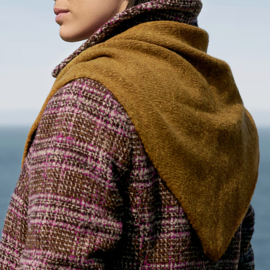 SEASALT's Wild Bilberry Triangle Scarf in Marshland