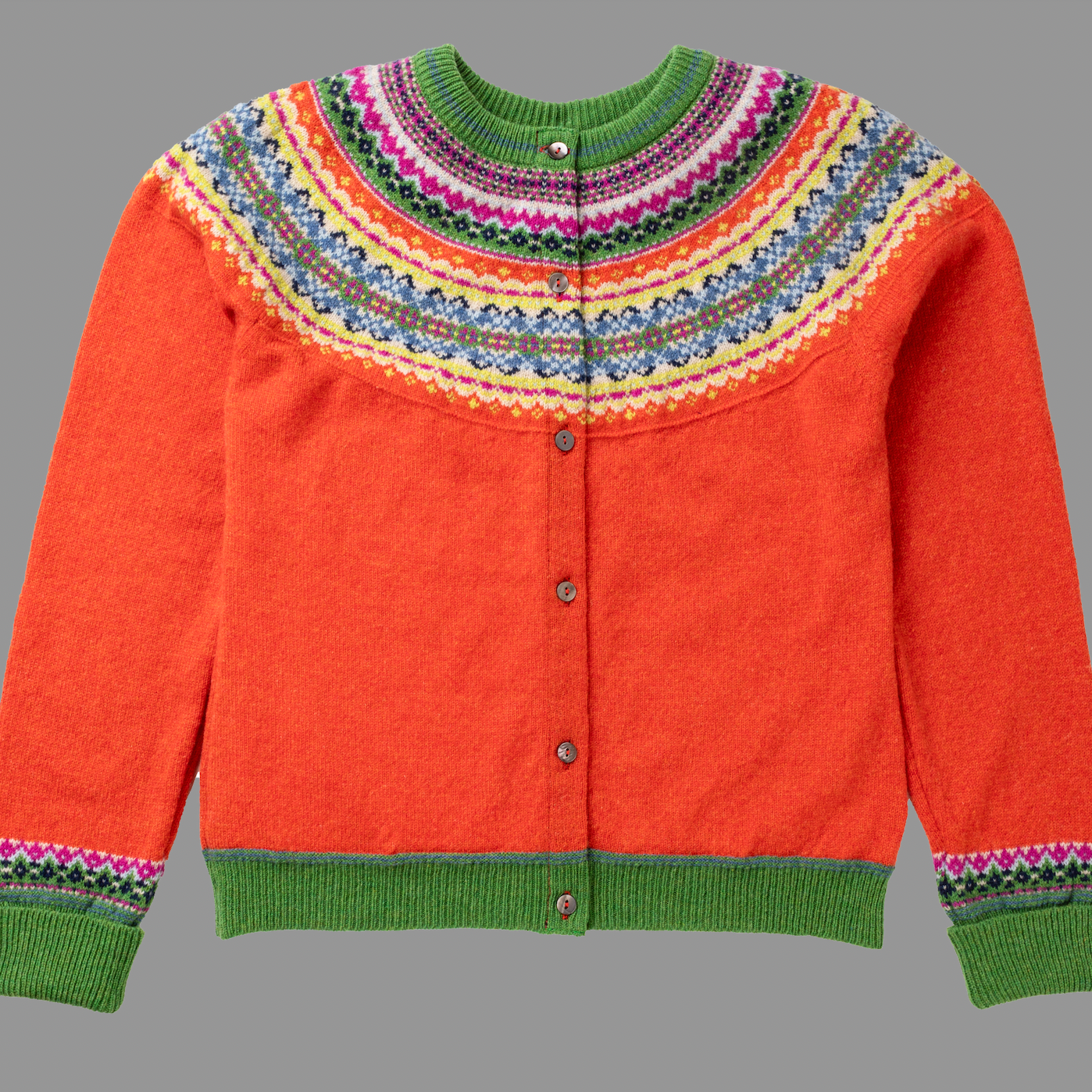 Eribé's Alpine Short Cardigan in Bellarose orange