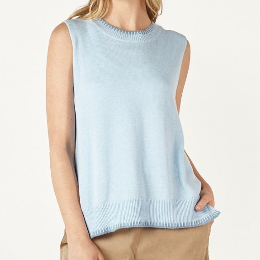 Zaket and Plover's Essential Two Tone Vest in blue