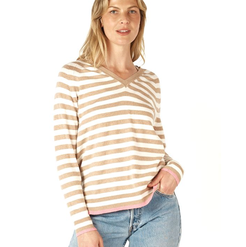 Zaket and Plover's Essential Vee Top for women in Oat