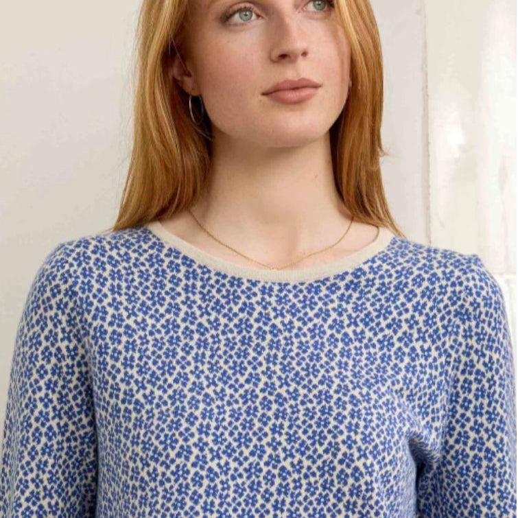 Woman wearing the Floss Top by Mansted in Blue