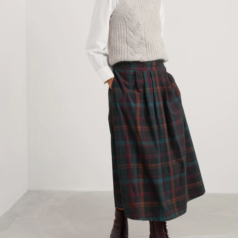 Cotton cord midi skirt from Seasalt