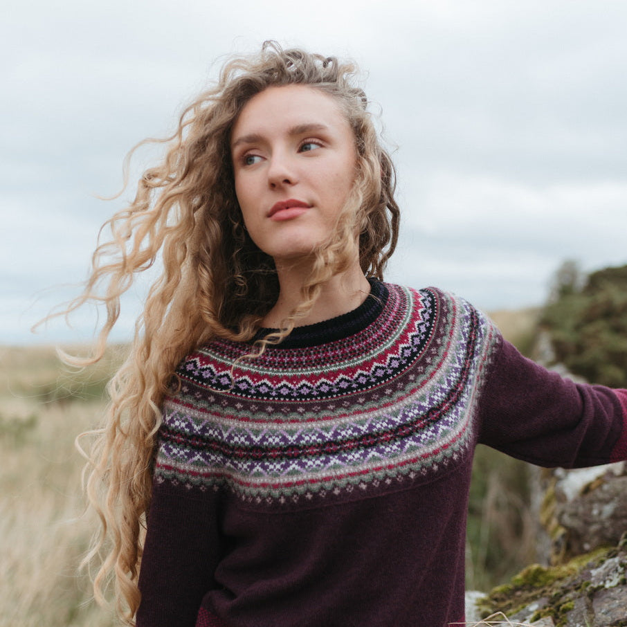 Eribe Short Sweater in Tyrian
