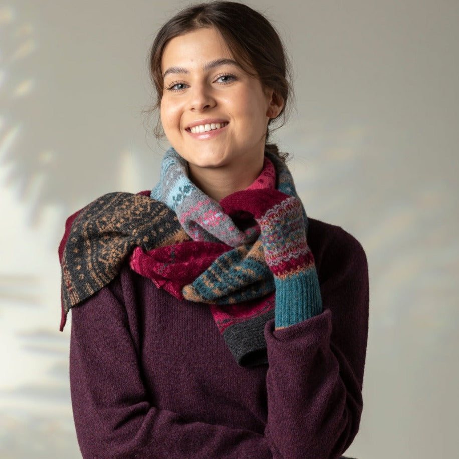 Eribe's Alloa Fair Isle Scarf in Velvet