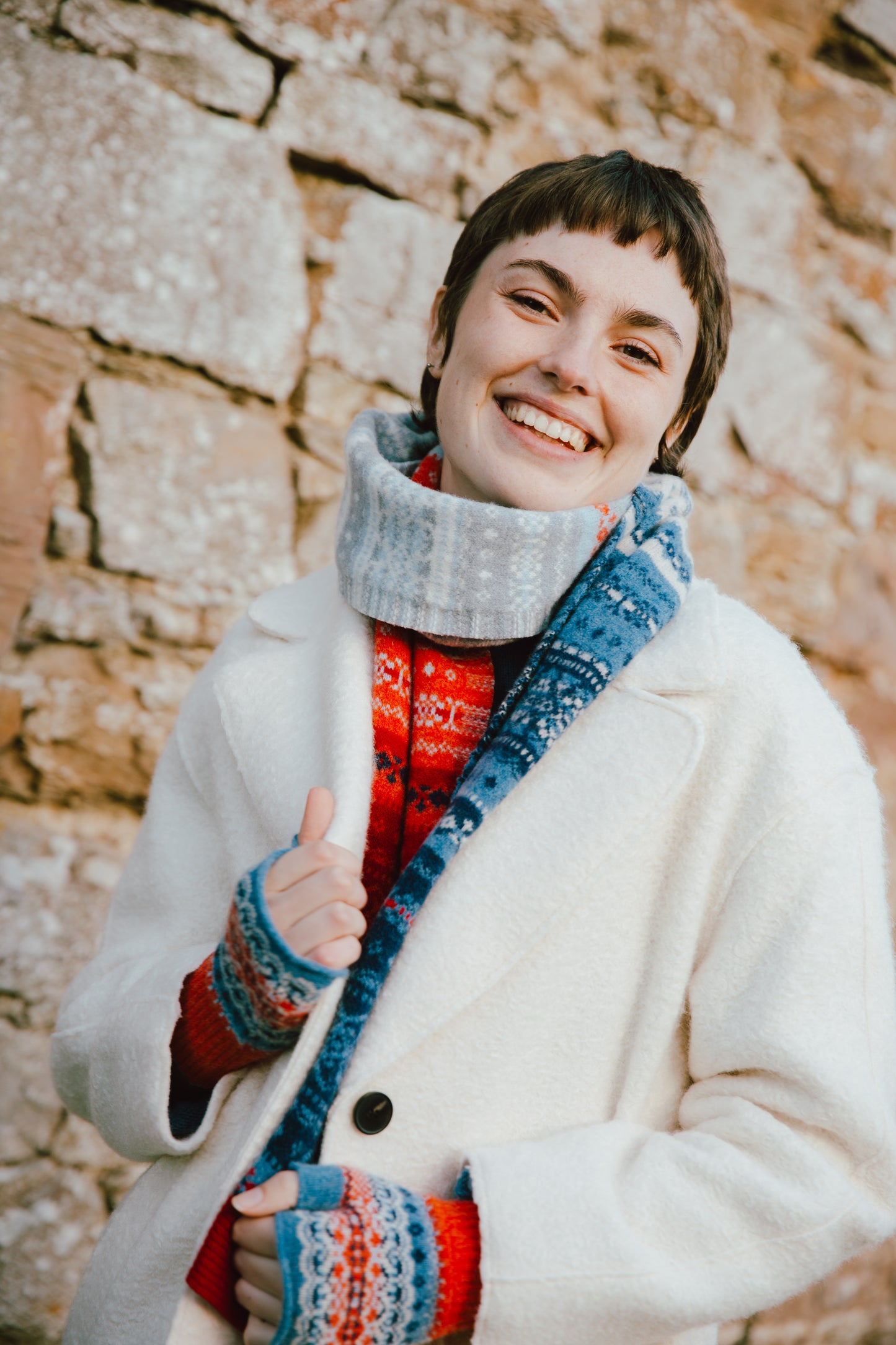 Eribé's Alloa Fair Isle Scarf in Bluebell