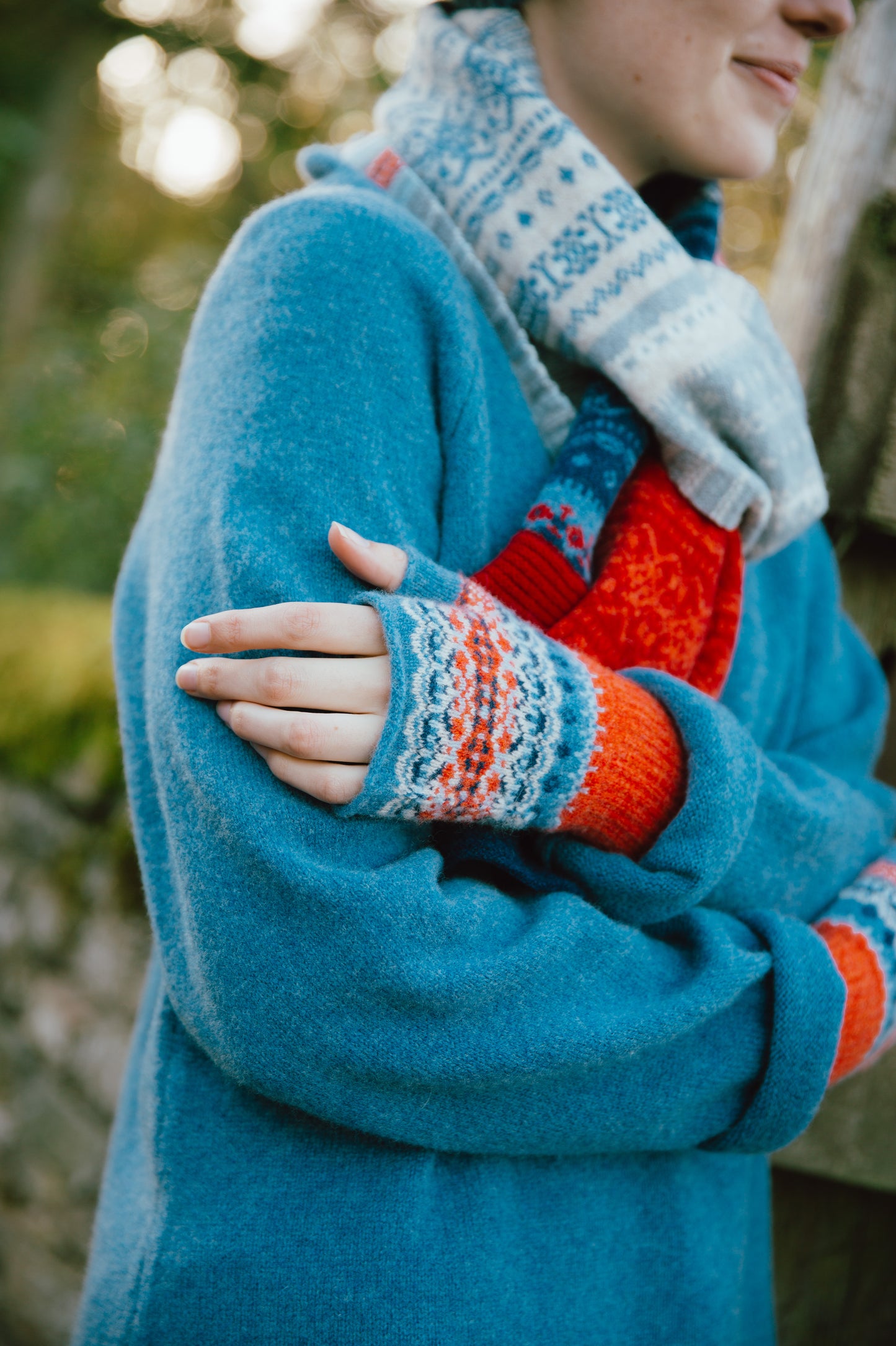 Eribé's Alloa Fair Isle Scarf in Bluebell