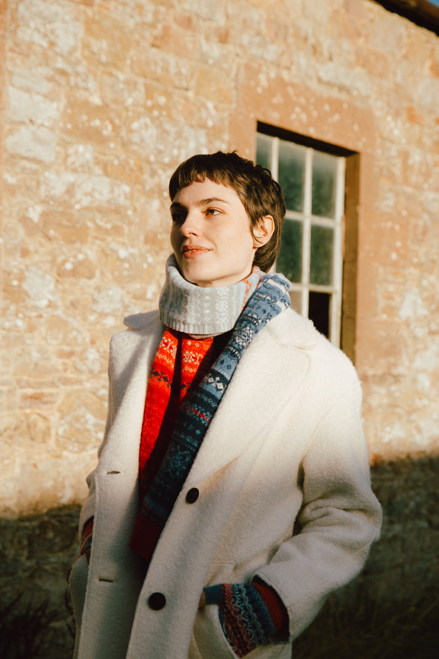 Eribé's Alloa Fair Isle Scarf in Bluebell