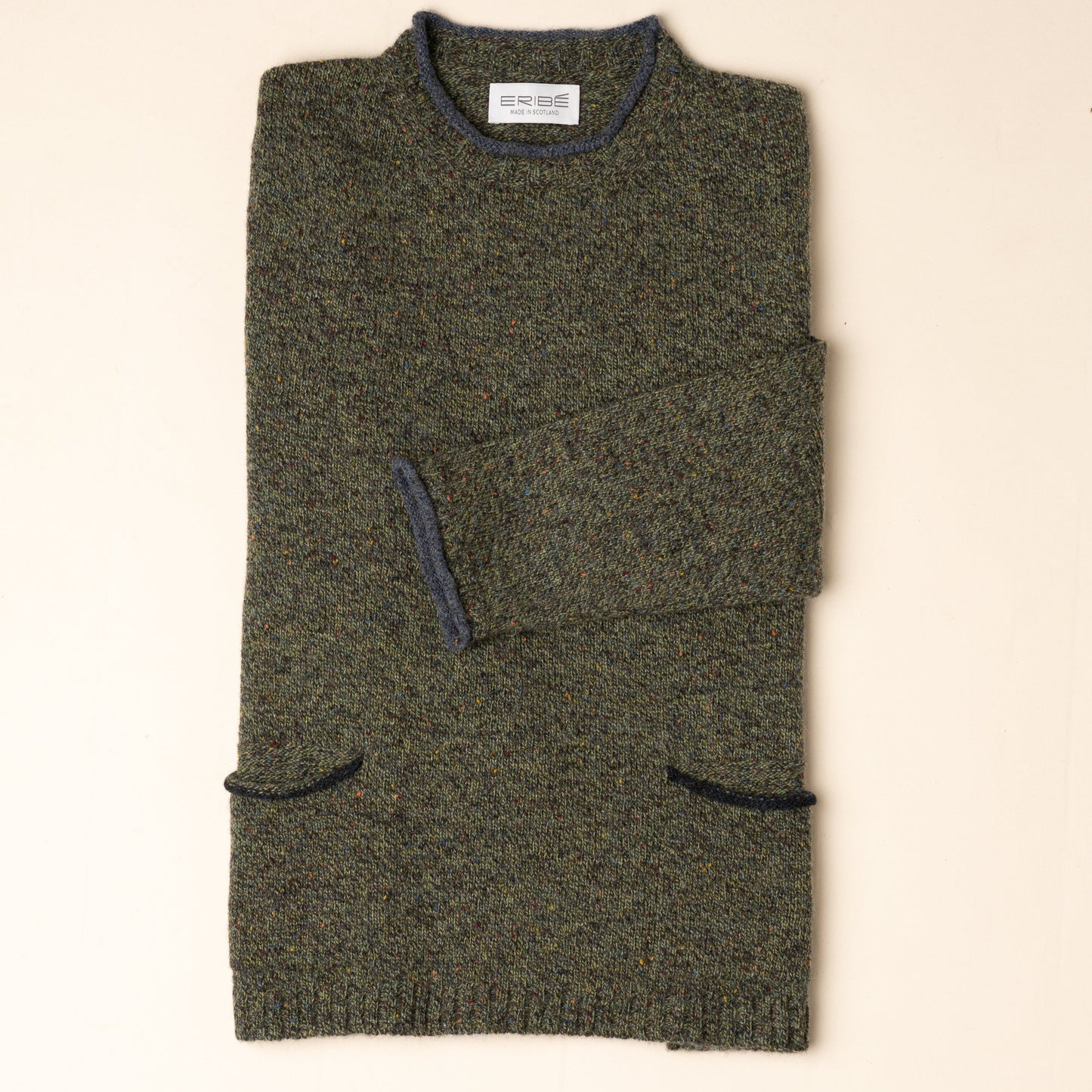 Eribe Tweed Nep Sweater in Pine