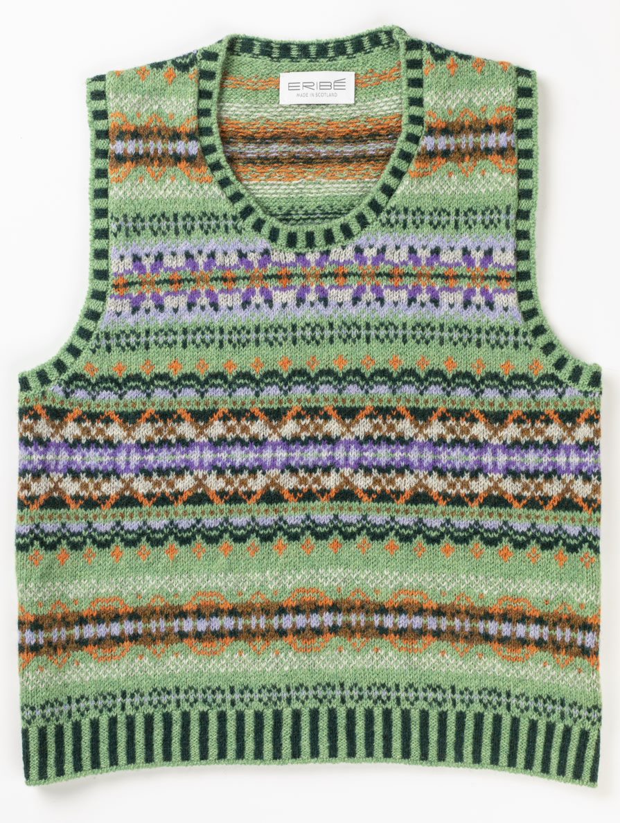 Eribe Fair Isle vest green
