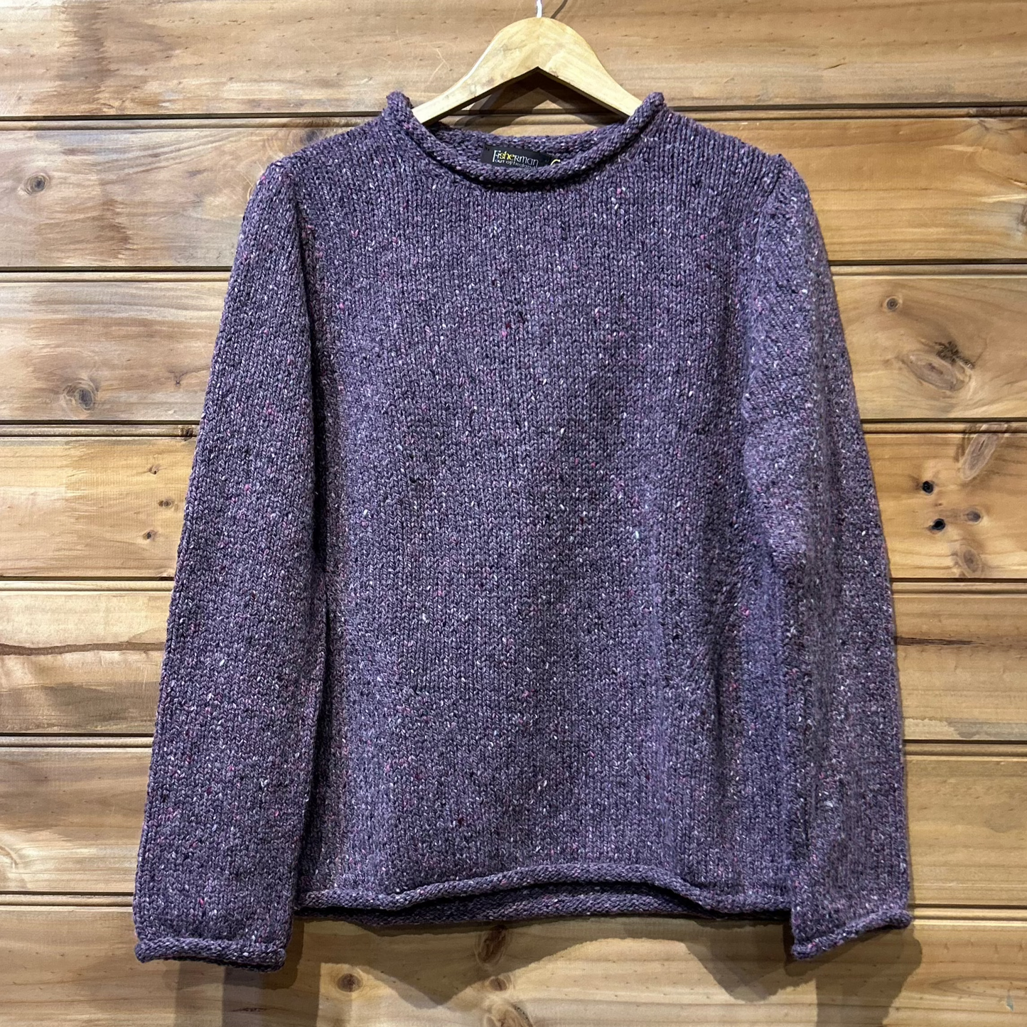Dark Mauve Rolled Edge Tunic. Fisherman Out of Ireland.