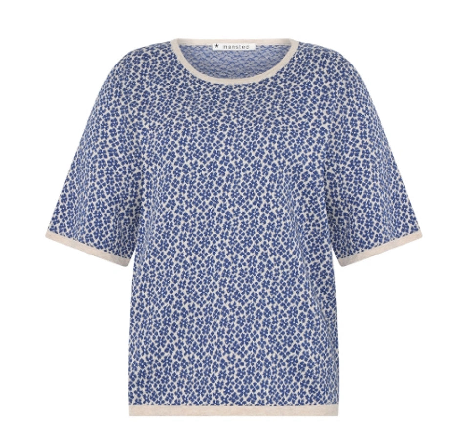 The Floss cotton Blue Top by Mansted
