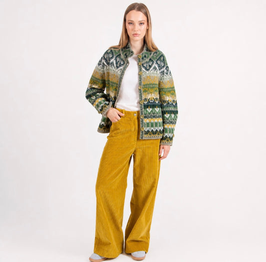 IVKO - Roll Neck Jacquard Jacket - Dandy Salvia