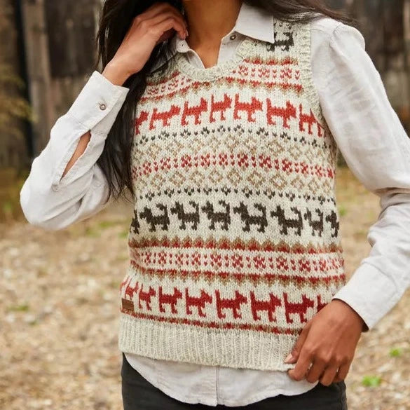 Knitted vest for Women - 100% wool.