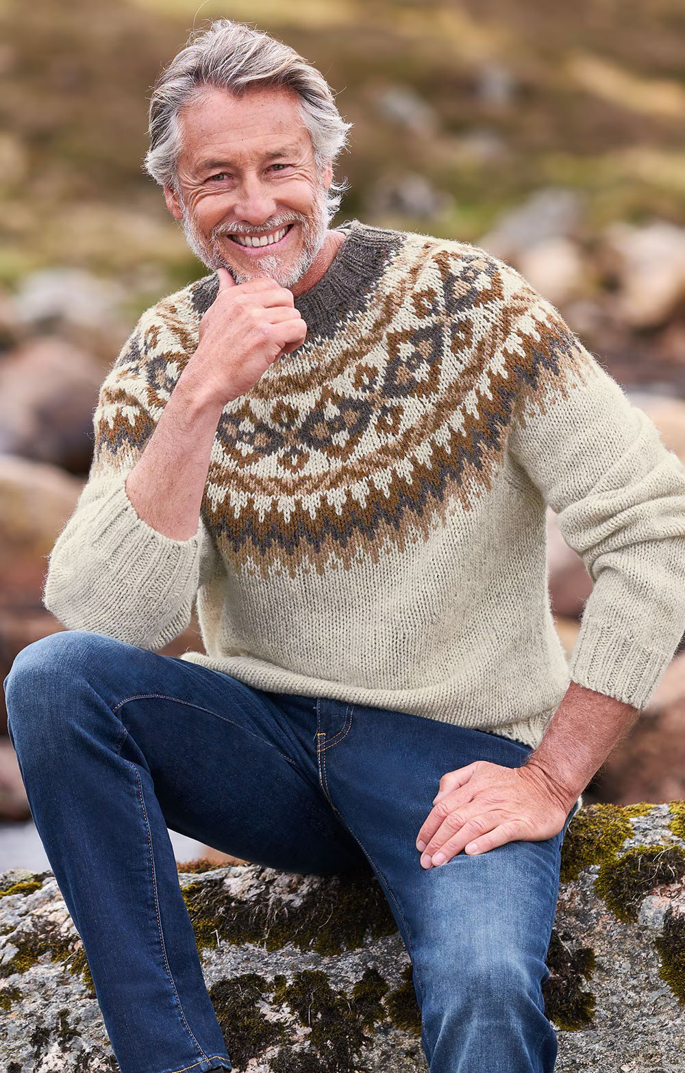 Harley of Scotland Men's Chunky Fairisle in Portand.