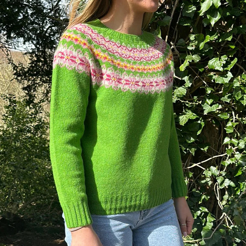 Harley of Scotland Fair isle sweater 100% wool.