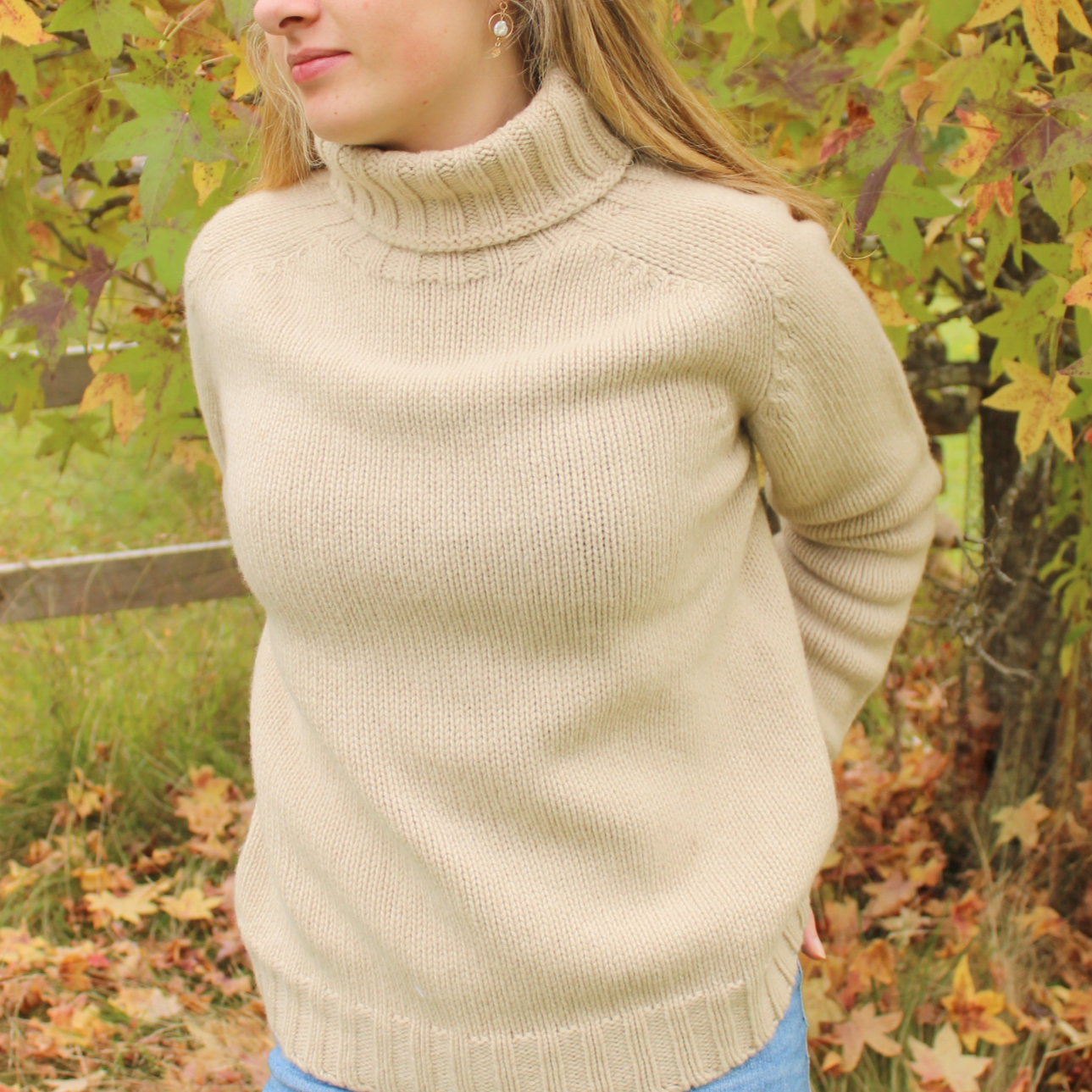 Harley of Scotland's Chunky turtle Neck sweater made with 100% merino wool