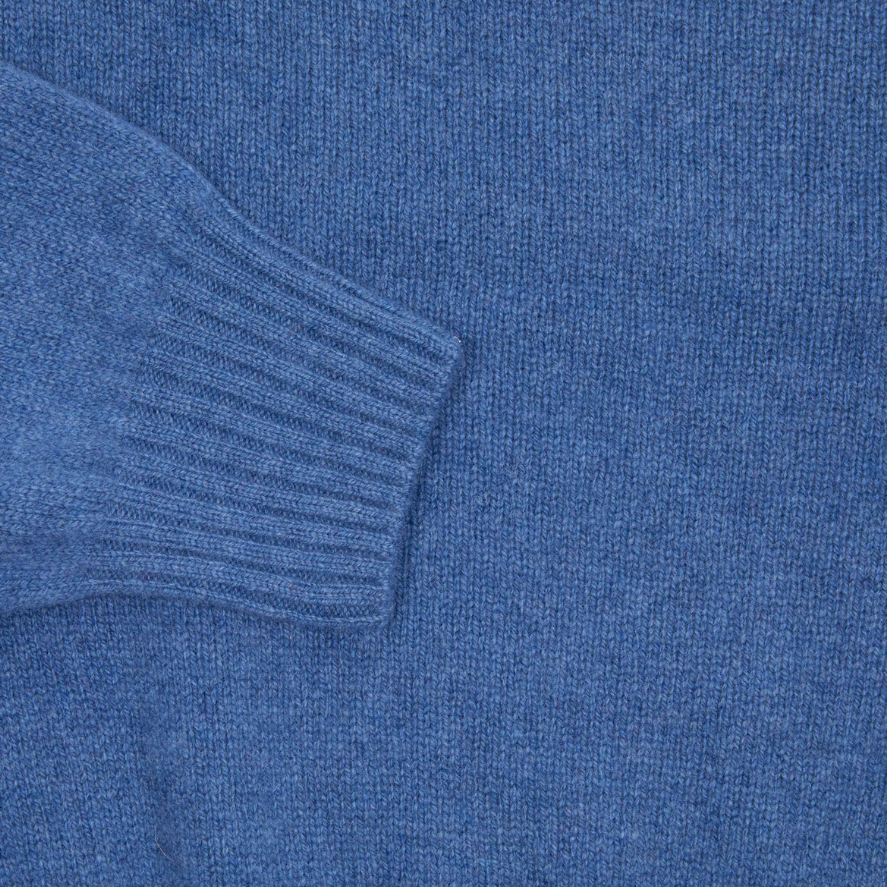 Harley of Scotland men's crew merino in soft denim.