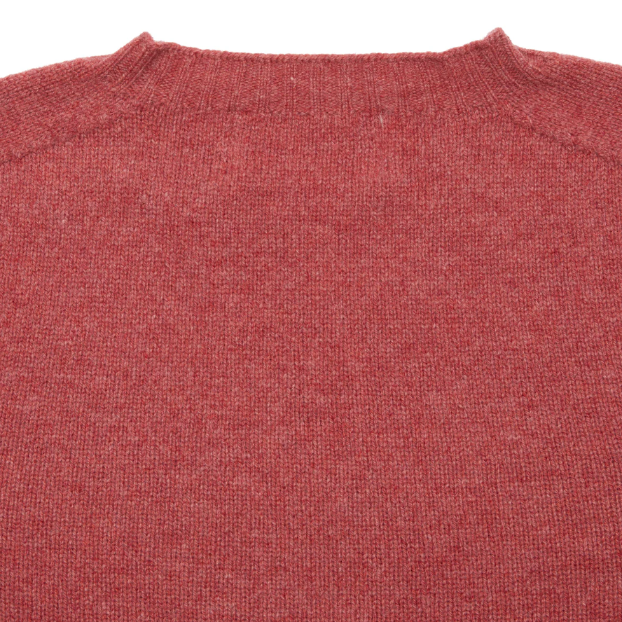 Light red men's merino wool jumper. Made in Scotland by Harley.