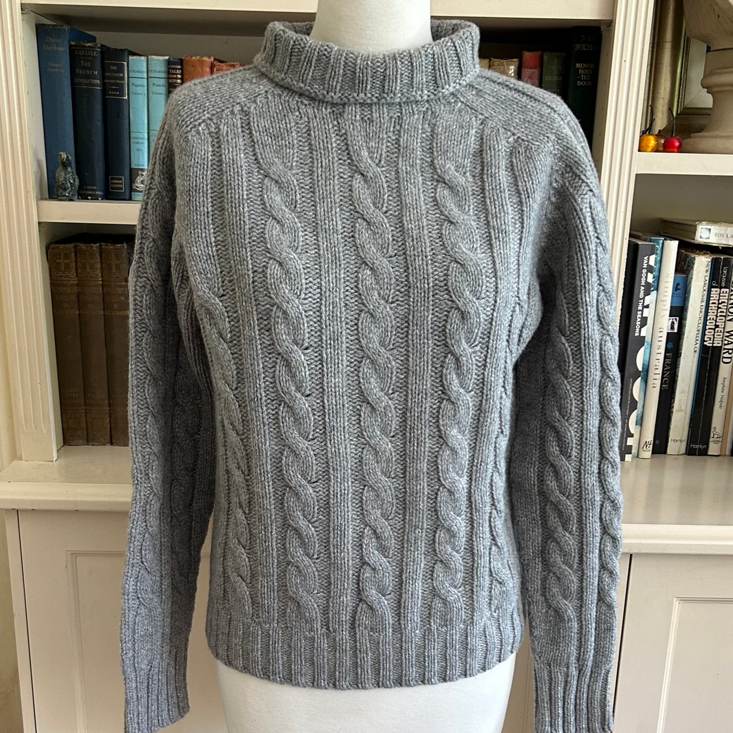 100% merino wool women's jumper or sweater. Harley of Scotland knitwear.