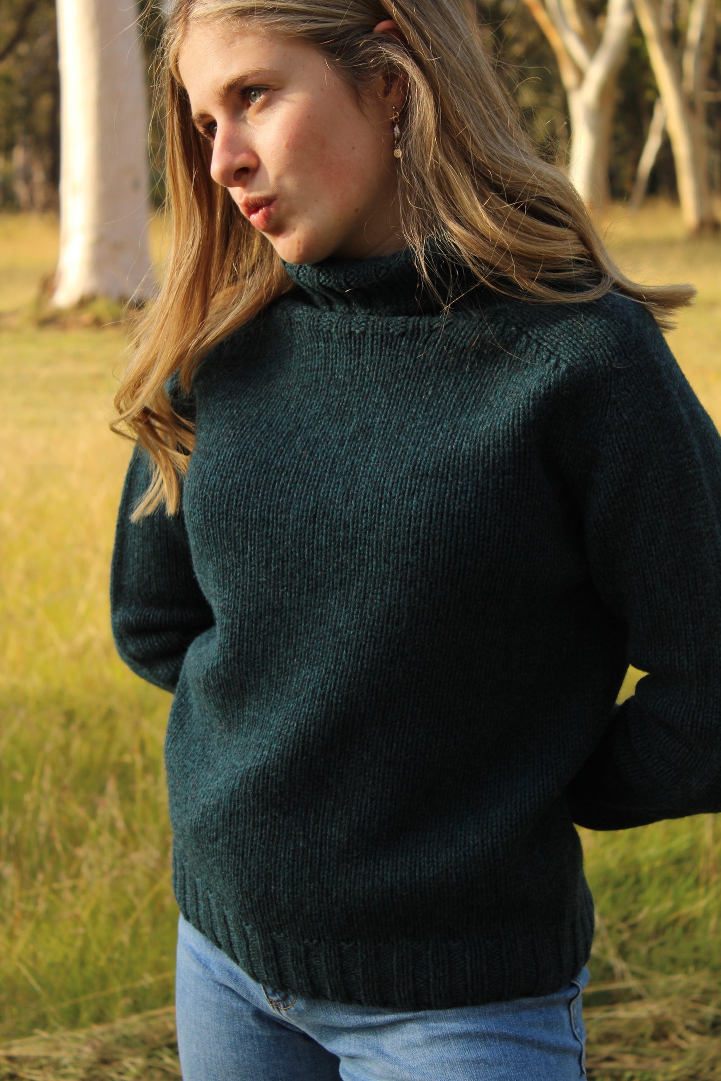 Woollen jumper form Harley of Scotland women roll neck