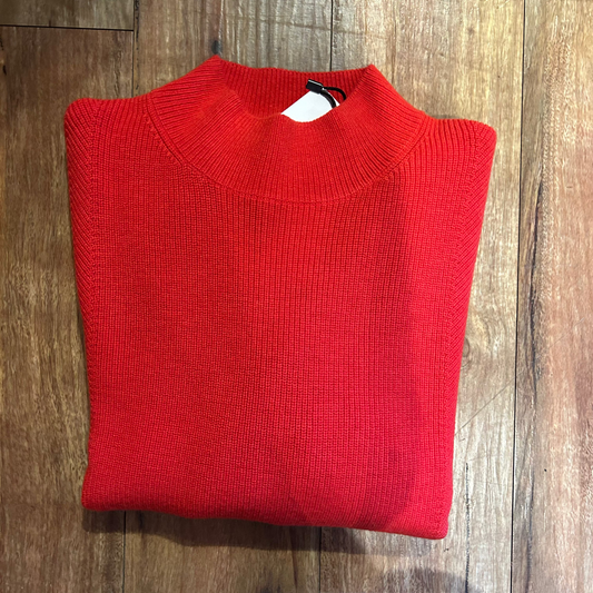 Bridge & Lord - High Crew Rib Jumper - Merino & Cashmere - Cayenne