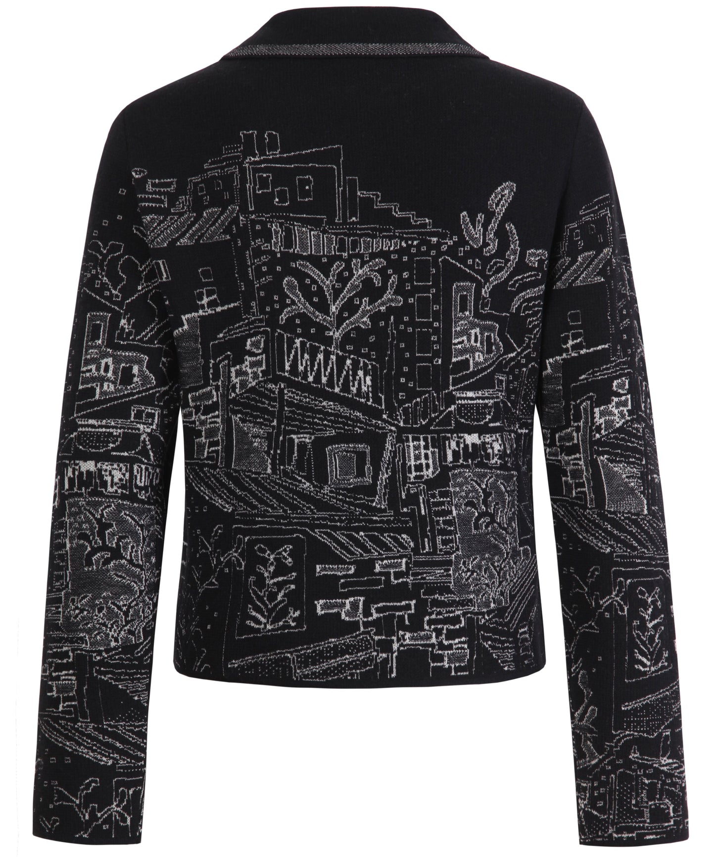 Jacquard jacket favela pattern in black from Ivko woman