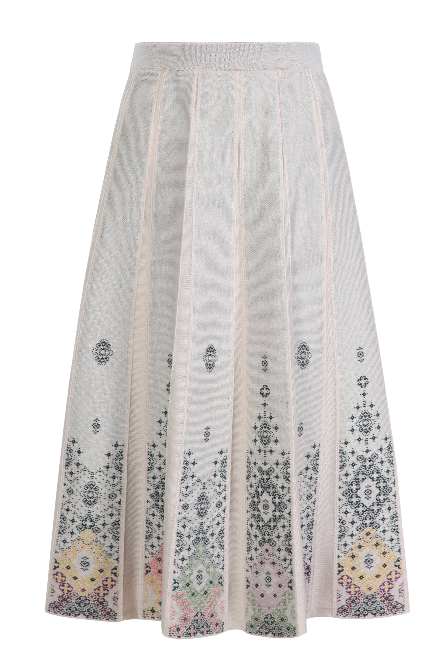 100% wool Ornament Pattern midi skirt from IVKO