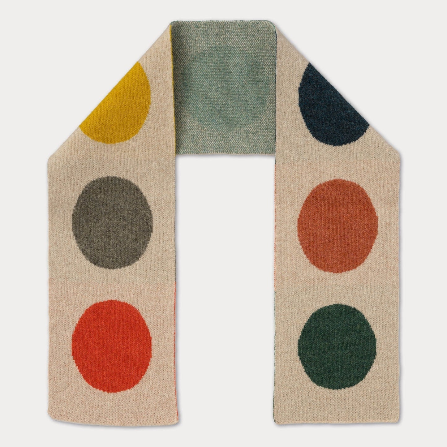 Jo Gordon Multi colou spot on oatmeal scarf