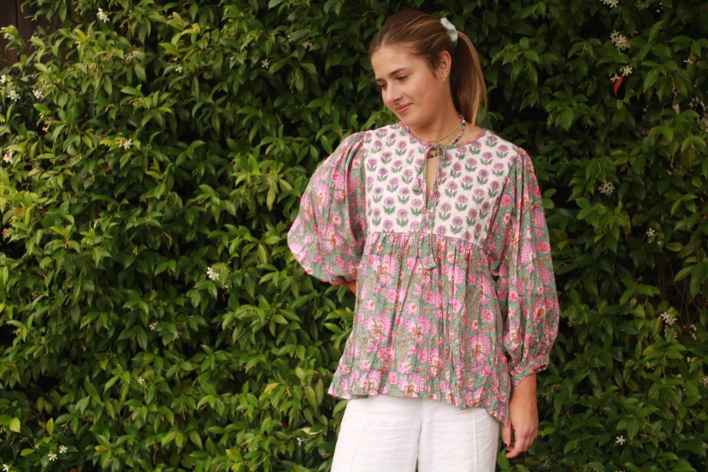 Mandalay Designs Picnic Top for women, summer patterned top