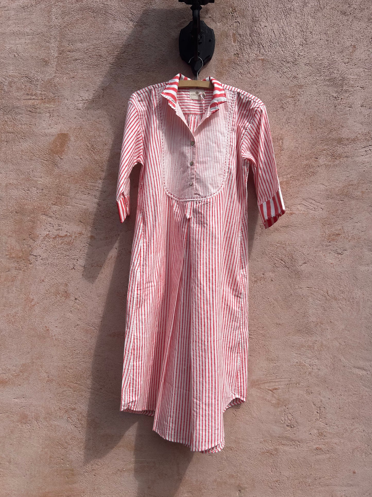 Mandalay Designs red striped dress.