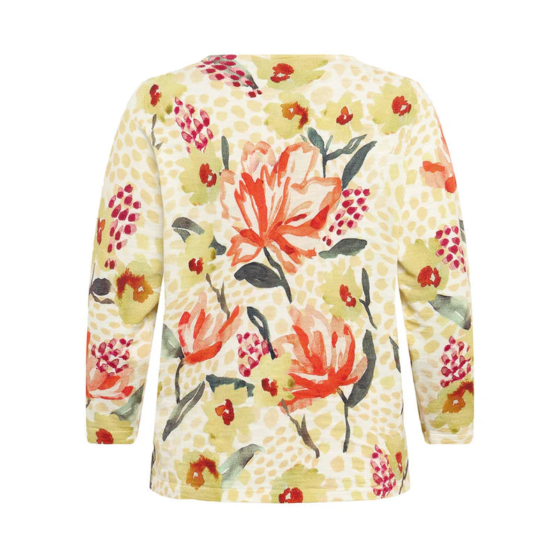 Mansted cotton top, hand painted in yellows