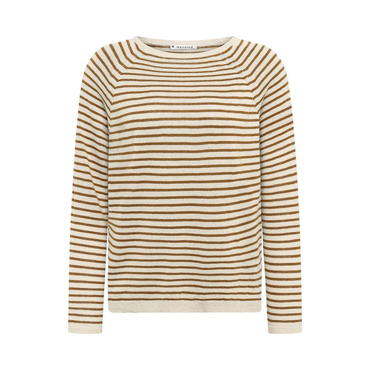 Mansted hemp and cotton striped top in natural