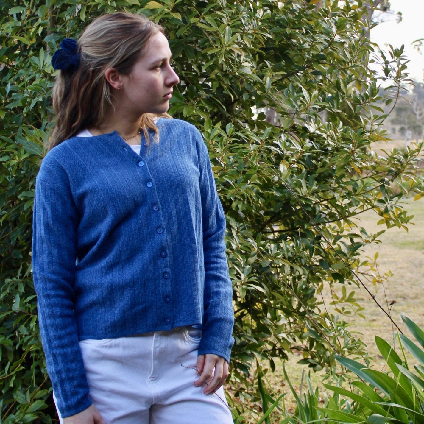 Danish Nature of Knitwear's Sapho Cardigan in Blue Twist